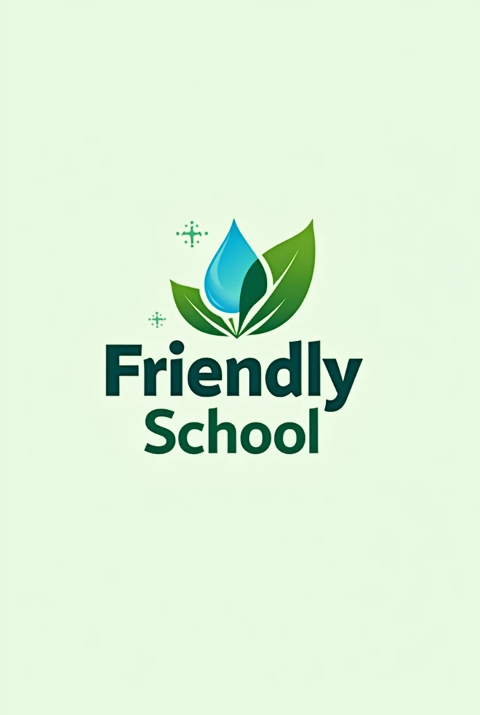 Eco school logo with the name of ecology and water saving symbols , energy and plants