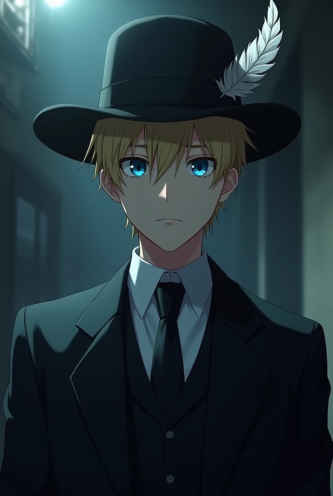 Johan Liebert wearing a Bavarian hat, anime version of Monster