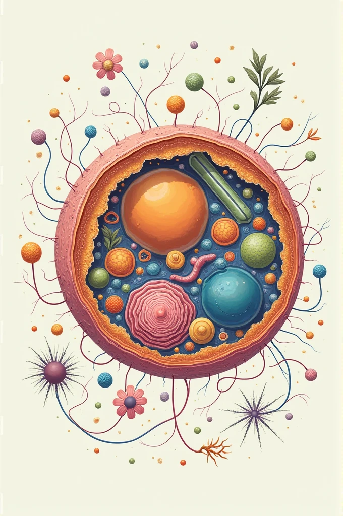 Draw a eukaryotic cell.
