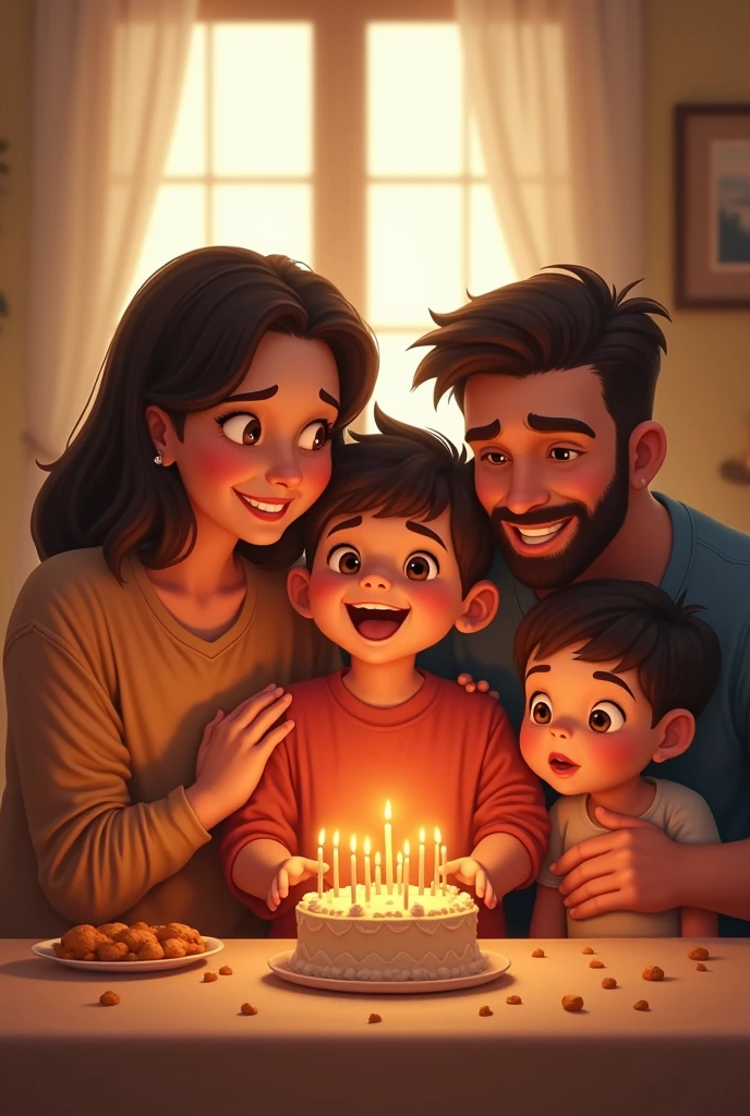 Later, when Timmy gets home, his family celebrates his bravery. They prepared a small cake. Timmy happily blew out the candles, knowing he had accomplished something big. Her parents hugged her, and her little sister looked on in wonder.