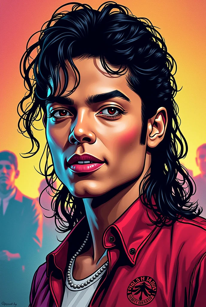 Michael Jackson in comic book illustration