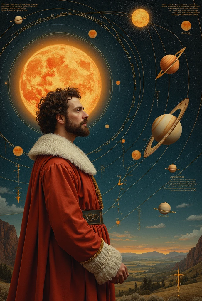  an image that represents the contribution of Johannes Kepler, as an illustration of his laws of planetary motion to draw