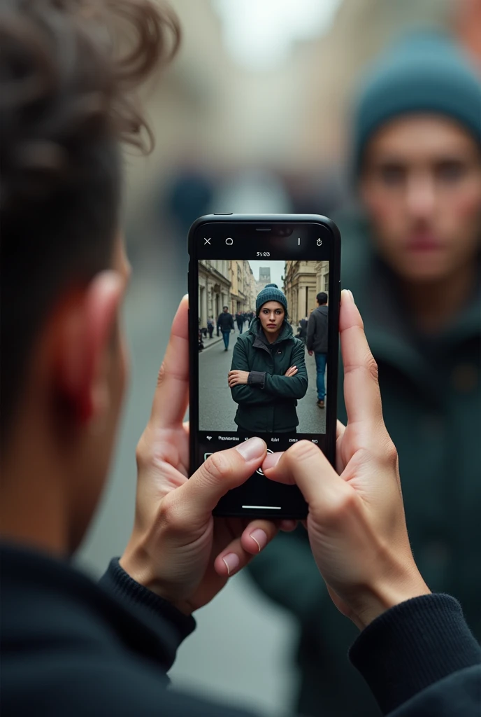 A person recording another person with a phone 