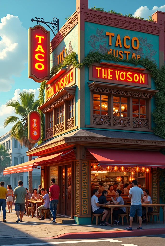 Taco restaurant on a corner