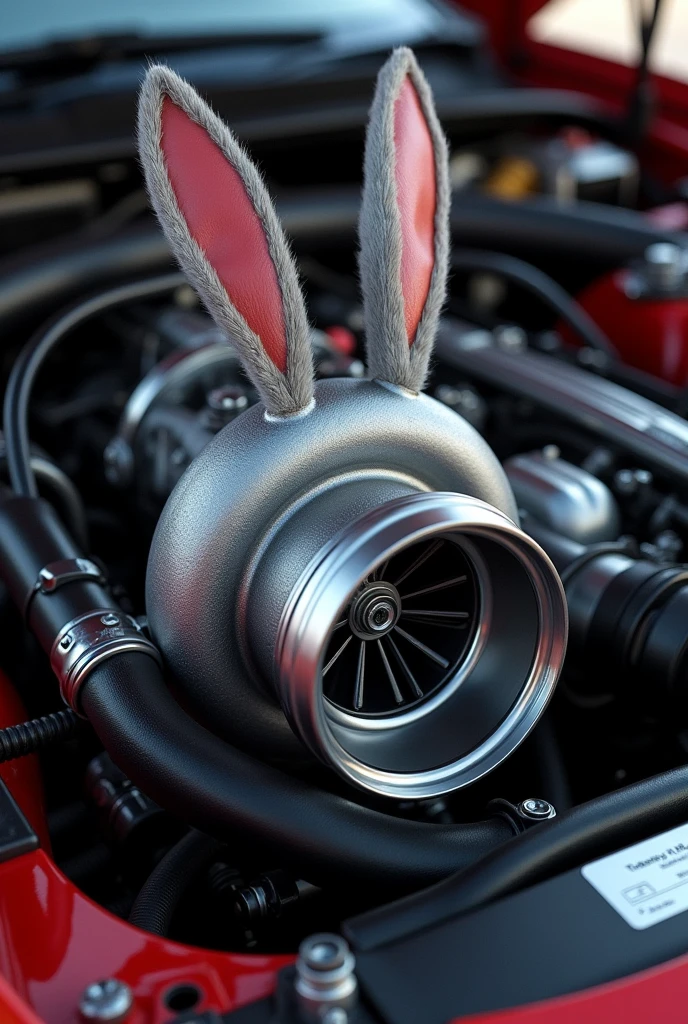 The turbo of a vehicle with rabbit ears