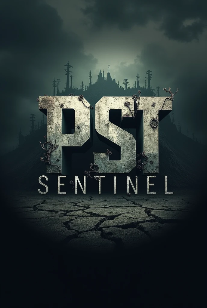 Create a logo with the letters "Project Sentinel" end of the world style