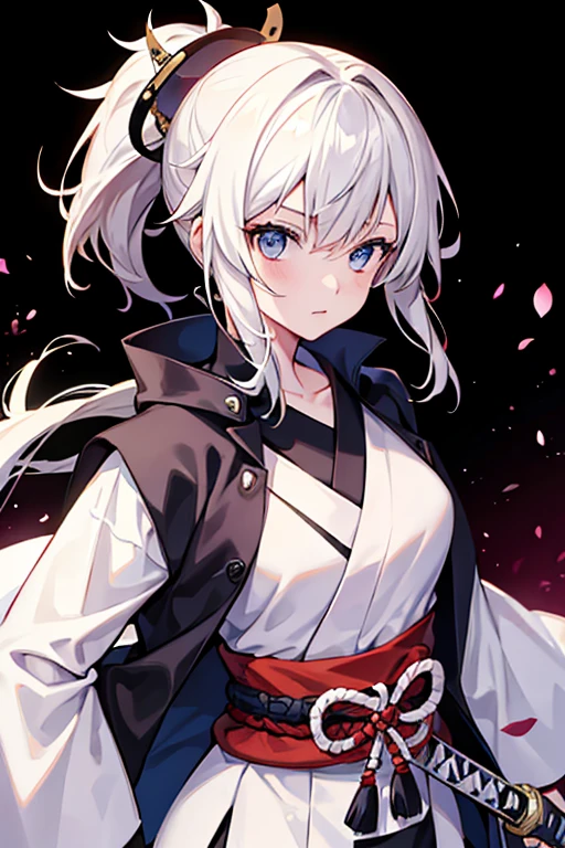 A girl holding a samurai sword