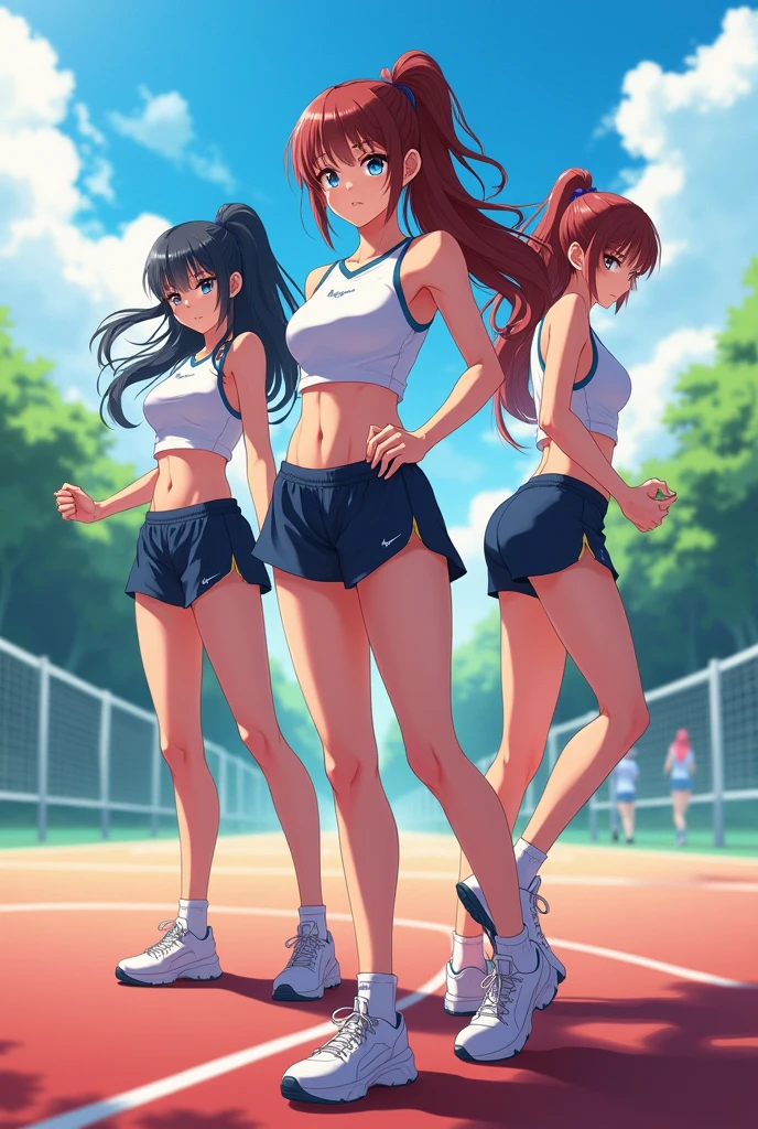Anime girls athletes with little clothing