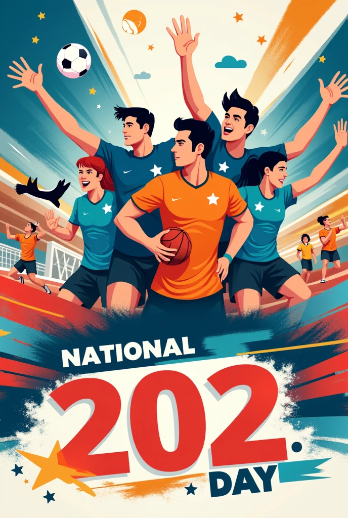 National sports day poster with caption