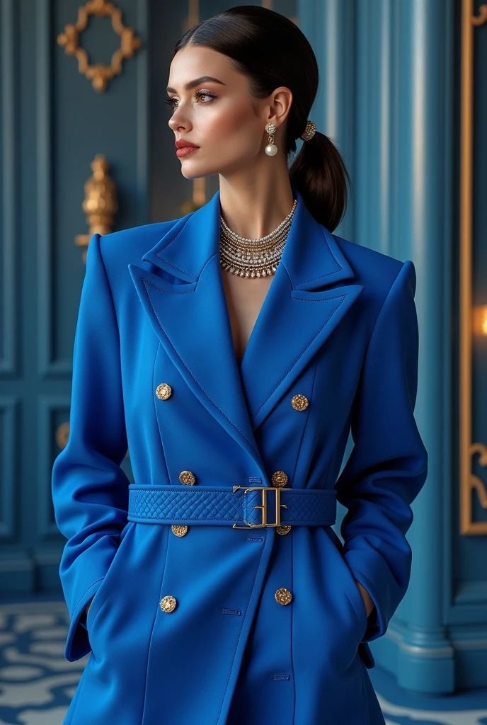 Total look inspired by Chanel 1990 in blue 