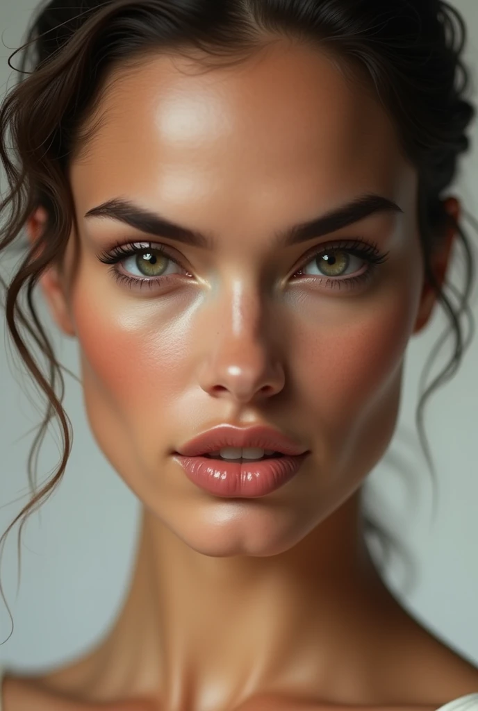 Make Brooke Shields but with the shape of Adriana Lima&#39;s eyes 
