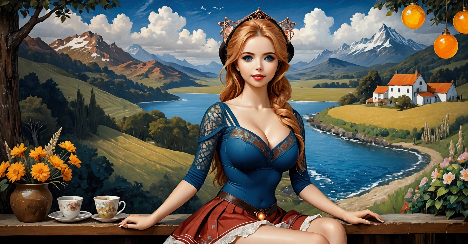 Beautiful Women Farm Girl Perfect Plump Lips Gingham Top Deep_cleavage Bare Midriff Short Shorts IDetailed Beautiful Eyes Gorgeous Smile HourGlass Figure Official Art Award Winning Digital Painting Digital Illustration Extreme Detail 4k Ultra Hd Rococo Polished Intricate Realistic Fantasy Art Sharp Focus Concept Art Art By Wlop Artgerm (2d Vector Illustration) Light Airy Hopeful. Stunning Combination Of Olivia Rodrigo Ariel Winter Molly Quinn Kim Kardashian
