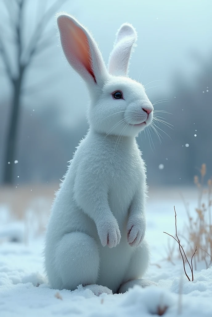 A frozen rabbit
