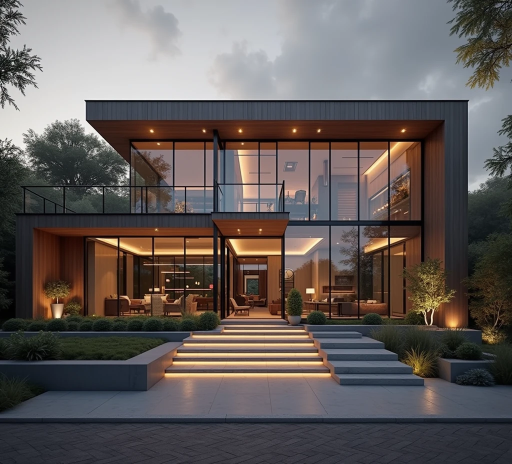 mordenhouse, house, glass house with a sloping roof, modern, vibrant (photo brute, Real, best quality, head of'artwork:1.2), (hyper Realistic, photo-Realistic:1.2), high quality, (dark lighting:1.2), perfect lighting, archaic