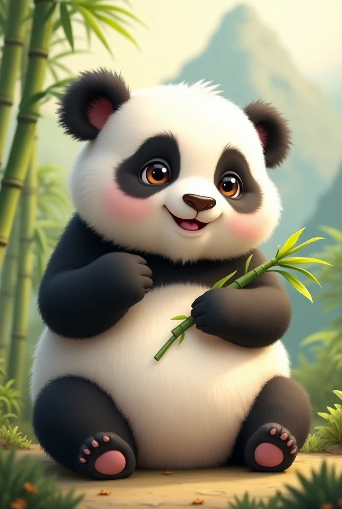 Panda cute and fat