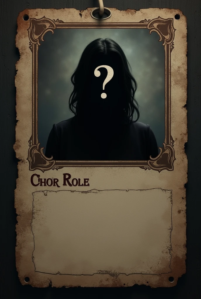 
I want you to create a template like dark to create the characters with those roles. Type you put in the character sheet template. card. And you put a little box with the shadow of someone&#39;s head and a question mark in it. That is, as a protected identity. And then you put down “Character Role”. And on the other side of the card you put &quot;Who is it??”. in Spanish. And you leave room for me to fill in the gaps. 