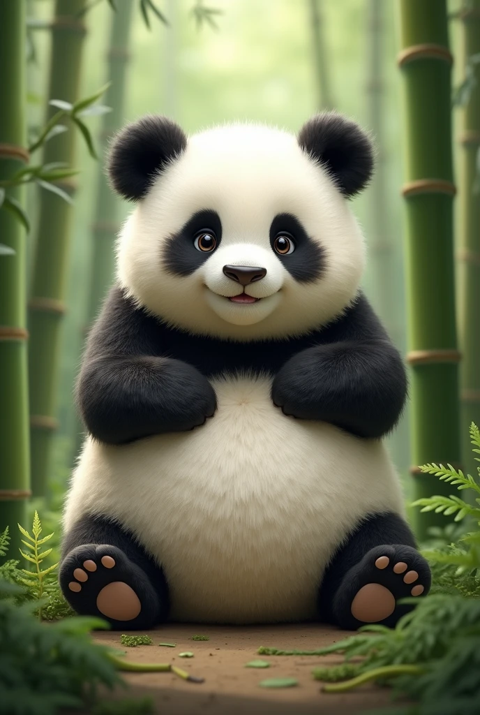 Panda cute and fat realistic