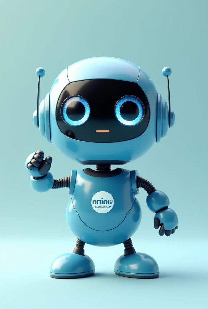 A small blue robot with a MARAILTON SILVA PRODUCTION logo 