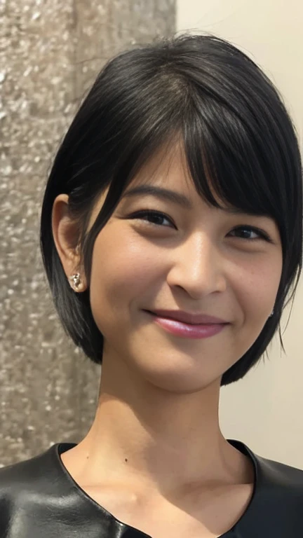 


最high quality, 8k, Vibrant, Sharp focus, high quality, High resolution, Middle-aged women, Mature Woman, 5, (Whole Body Ezbian), (High heels face detail, Highly detailed eyes, ((big 1.6))、((Black leather clothing))、Bright smile、Bob Shortcut Hair、((Posture from the waist up))、