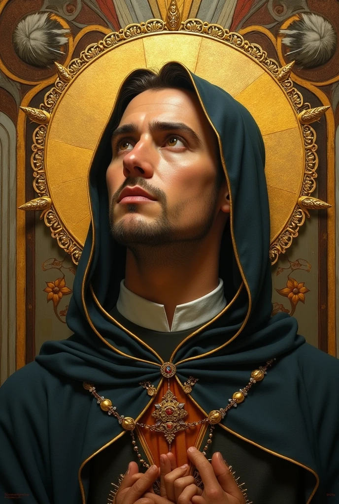 An image of a saint with the face of the Chilean lawyer Luis Hermosilla