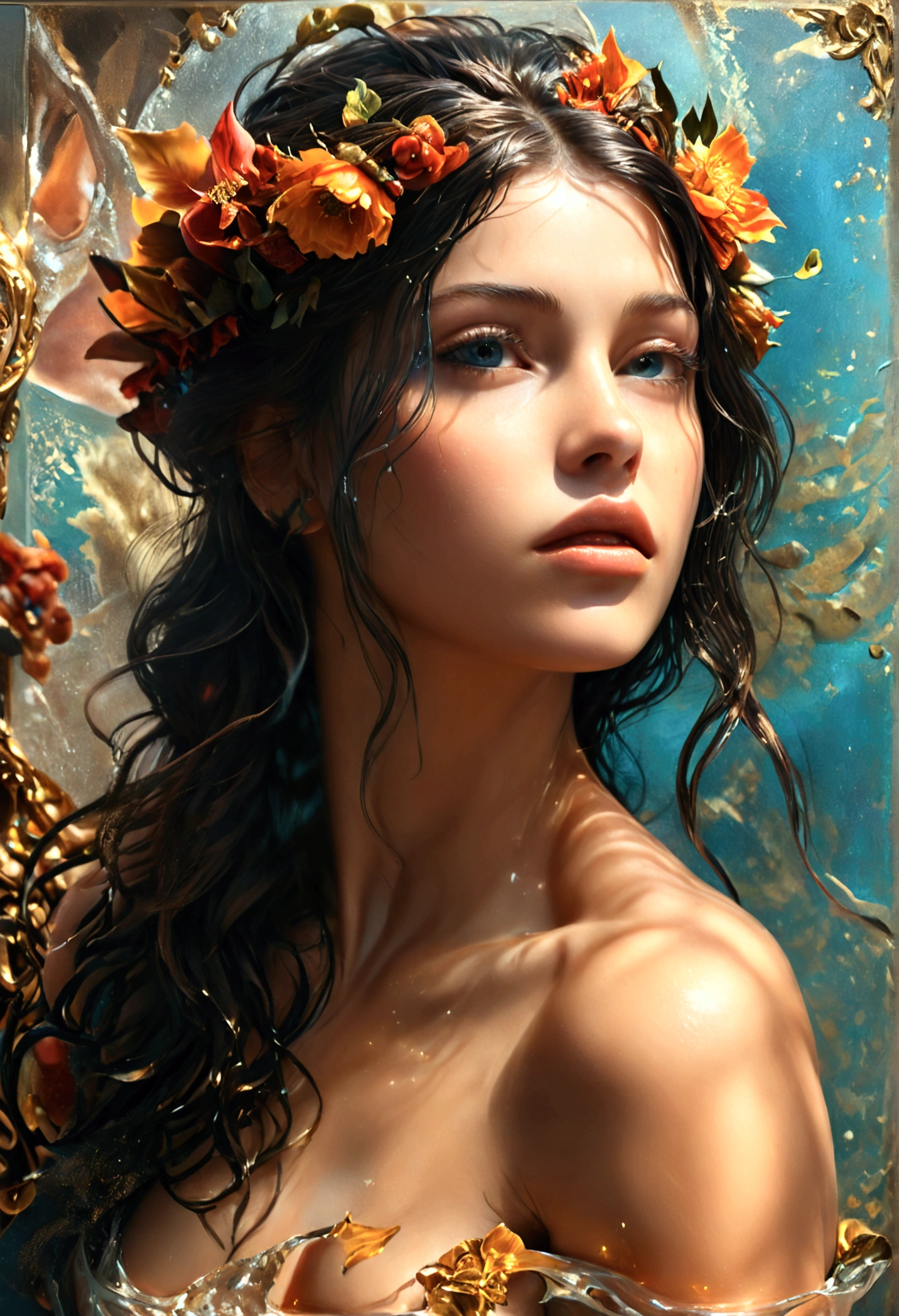 Beautiful female naked body, amazing background, perfect composition, beautiful detailed intricate insanely detailed octane render trending on artstation, 8 k artistic photography, photorealistic concept art, soft natural volumetric cinematic perfect light, award - winning photograph, masterpiece, oil on canvas, raphael, caravaggio, greg rutkowski,
