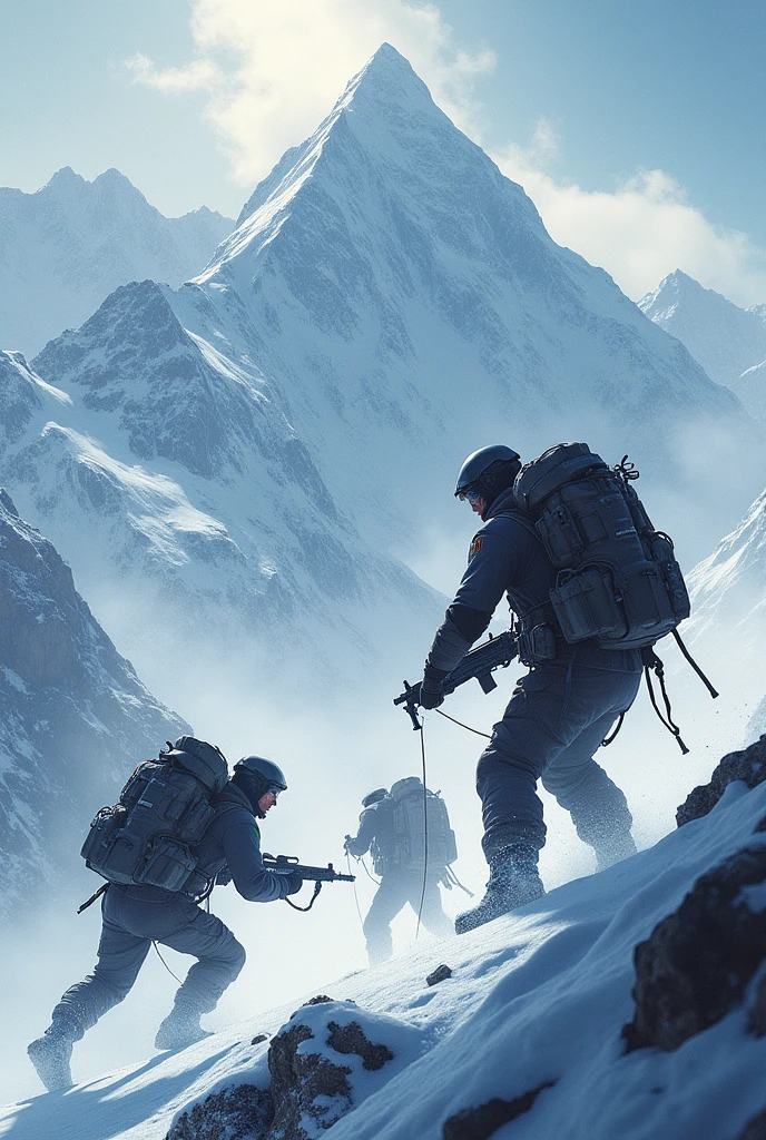 Creat a battle royal
games poster on mt Everest
