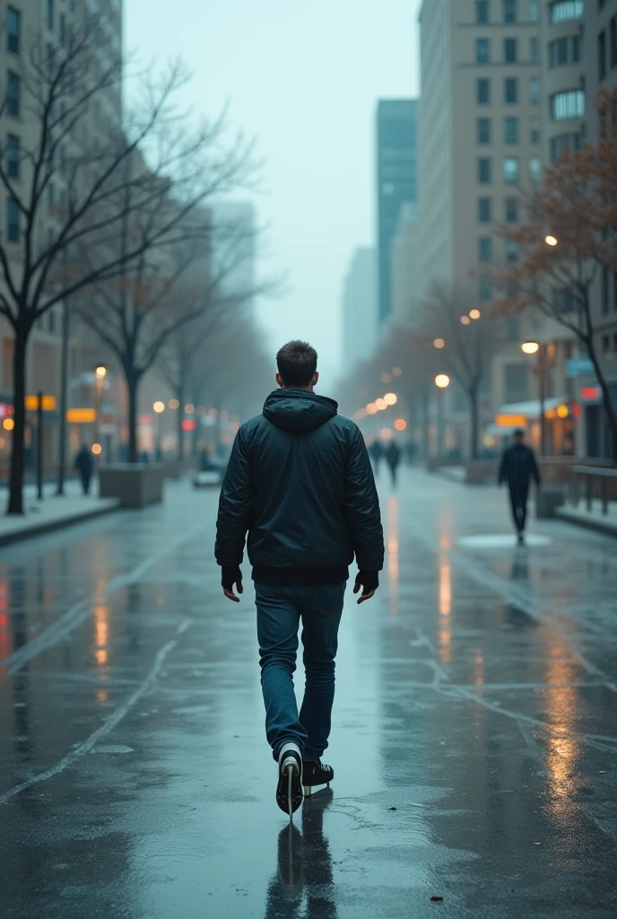 Episode 2:Lonely street scene: The rain stopped,The male protagonist walks alone on the empty street,Turn a corner,Found an ice skating rink。
plot: The male protagonist decided to enter the ice skating rink,In the picture, he is wearing skates,Trying to cheer myself up,Show your "proud duck" side。However,His movements seemed 。