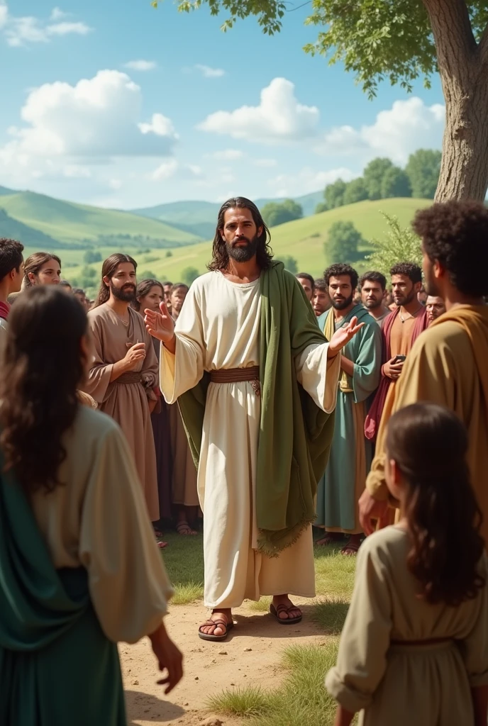 Jesus speaking to people