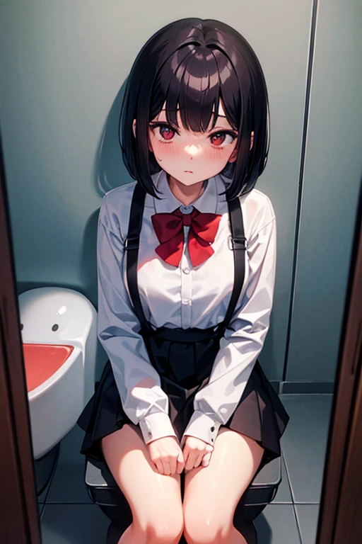 3 girls, ((squeezed together, inside tiny cube, strapped to chairs)), (open legs:1.5), (sitting:1.5), (blushing:1.8), (bondage chair:1.5), (inside torture room:1.5), ((basement, metal room)), (((3 girls, group of girls))), (inside tiny cube, tightly packed), arms to sides , wrist cuffs, ankle cuffs, (((shocked expression, struggling))), ((short sleeve, , mini skirt, tight clohing)), arms to sides, long hair, dark hair, saphire eyes, perfect body, perfect face, detailed face, (((detailed eyes))), image taken from afar
