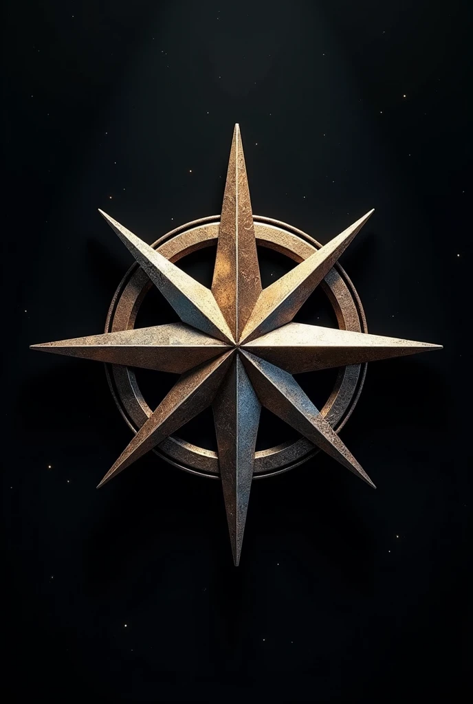 A compass in combination with a 4-pointed star
