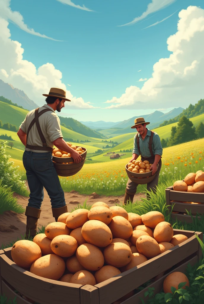 A potato harvesting