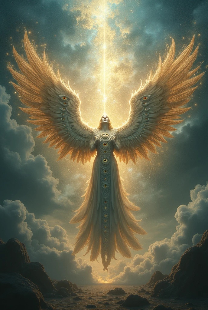 Revelation 4:8
[8]Each of them had six wings and was covered with eyes., above and below the wings. And day and night they repeated without ceasing:&quot;Holy, Holy, Holy es el Señor Dios Todopoderoso,He who was and who is and who is to come.»