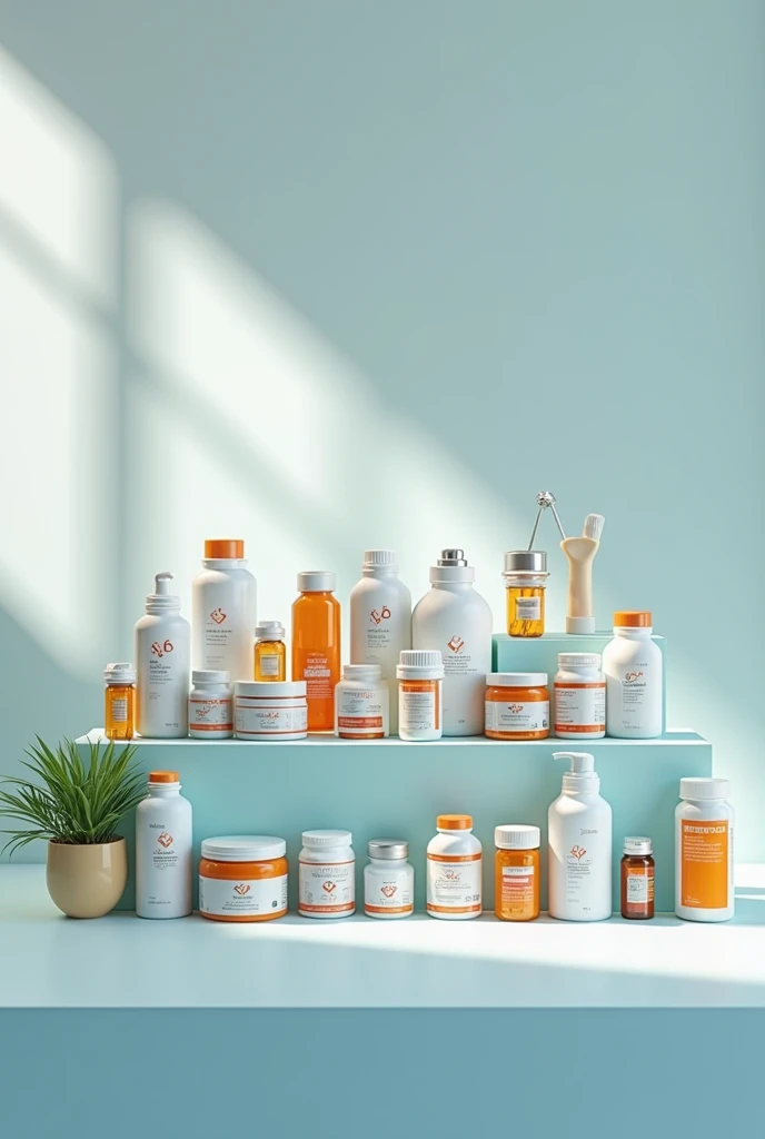 create an image with medicines on a table with ultra-realistic images