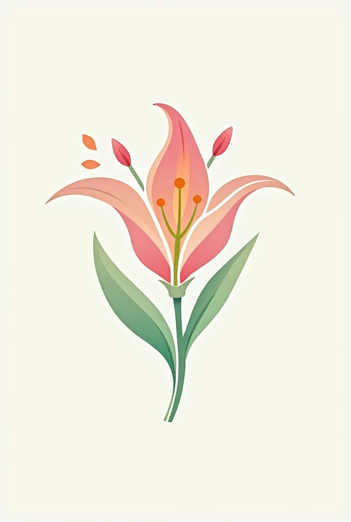 A logo for entrepreneurship that captures the essence of the lily flower in pastel colors