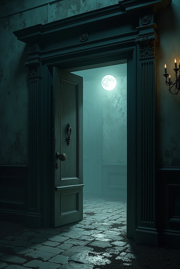 At midnight, the mansion’s ancient door creaked open, revealing dark rooms whispering secrets and shadows that seemed to move.