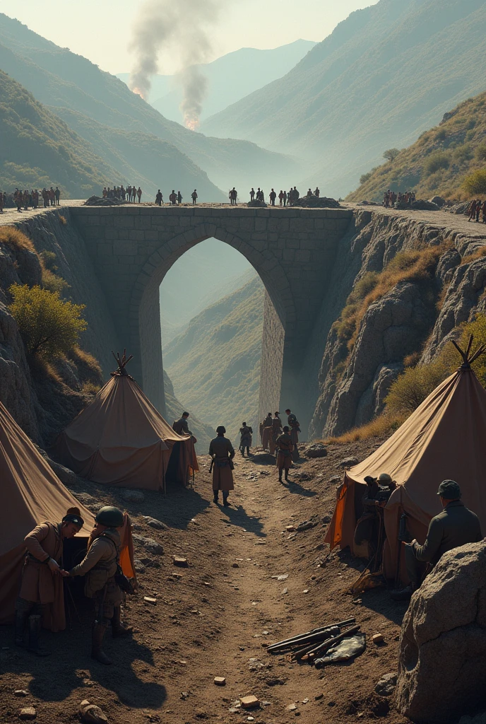 Camp in the middle of the battle of Boyacá on the Boyacá bridge trench 