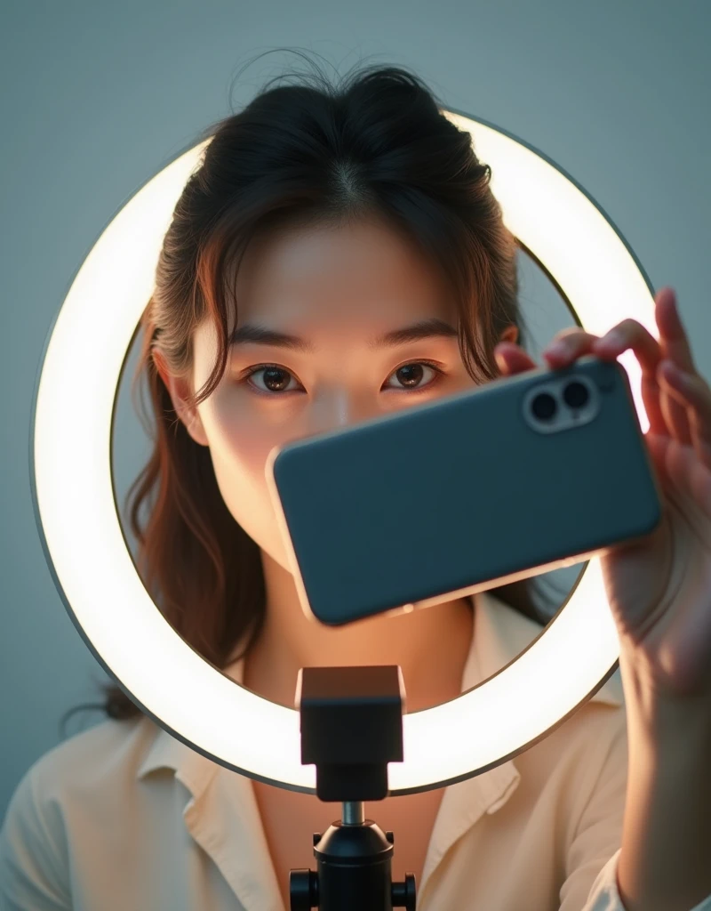 1 Female, Asian,Selphy,Selfie,Ring Light,smartphone stand