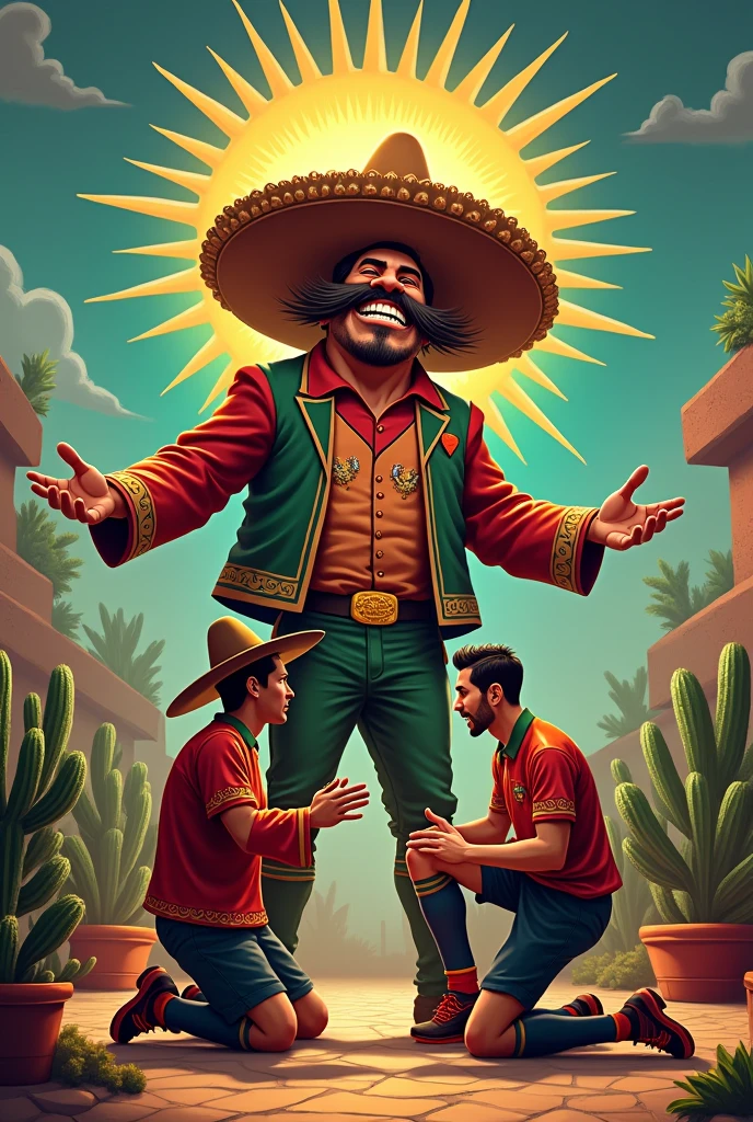 Create a Mexican Make him more maxicanoo Make Cristiano pray to Messi Make Cristiano Ronaldo kiss Messi's feet