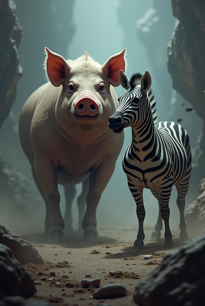 Pig and zabra dangerous baground