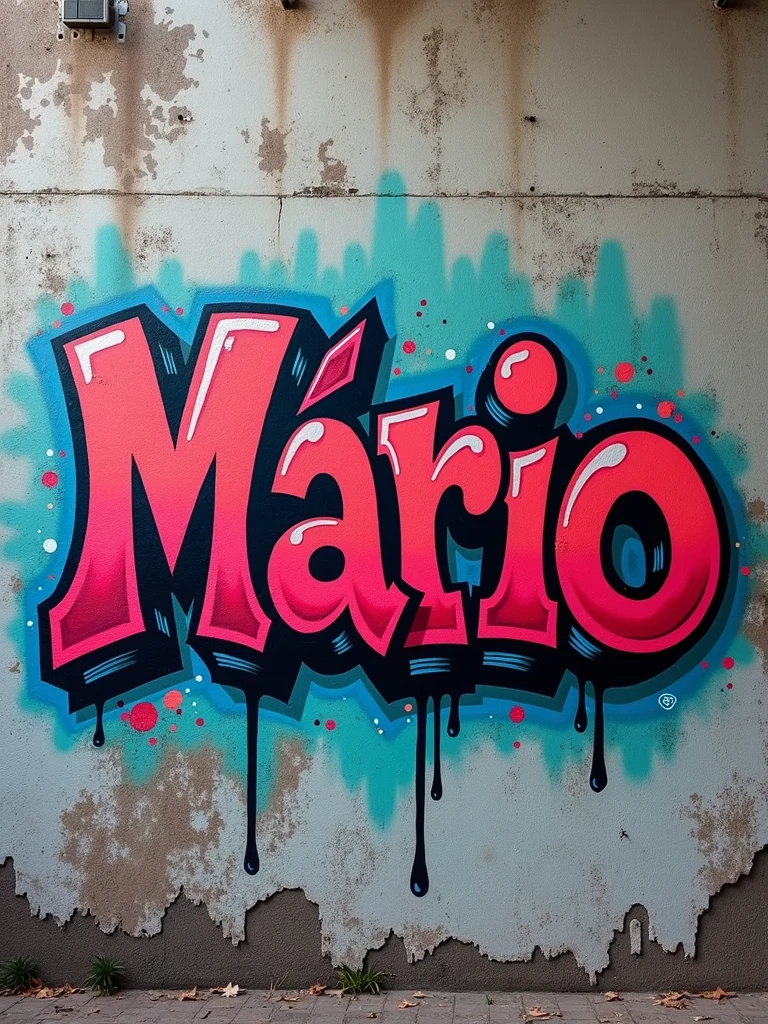 text "Mário" in a cool graffiti style on a wall