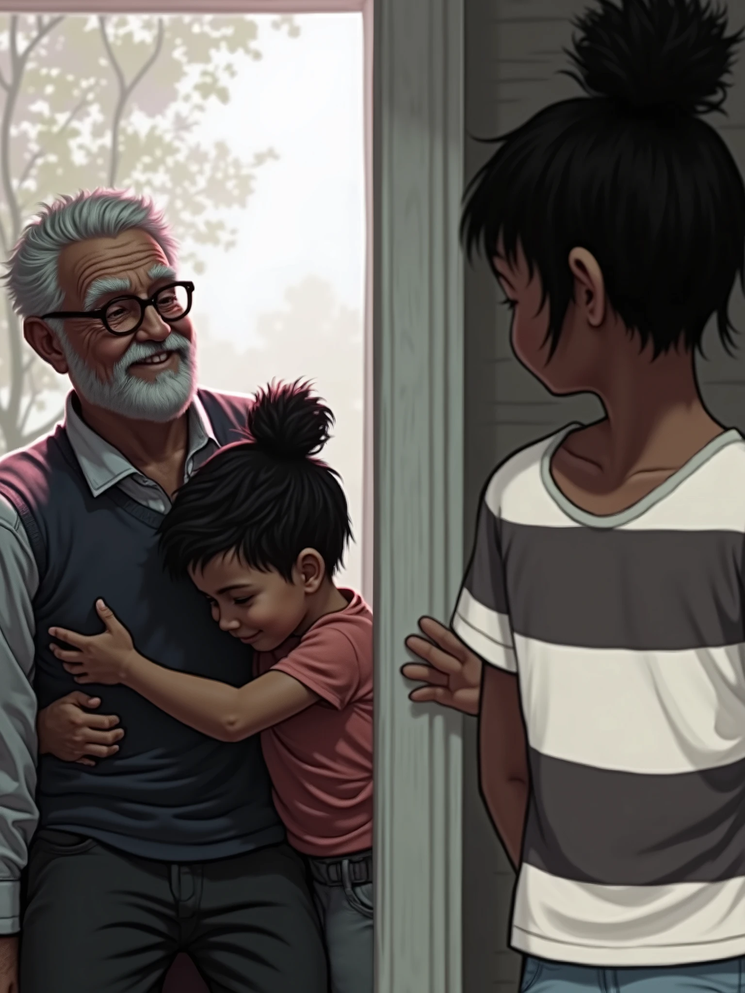 hugging grandpa