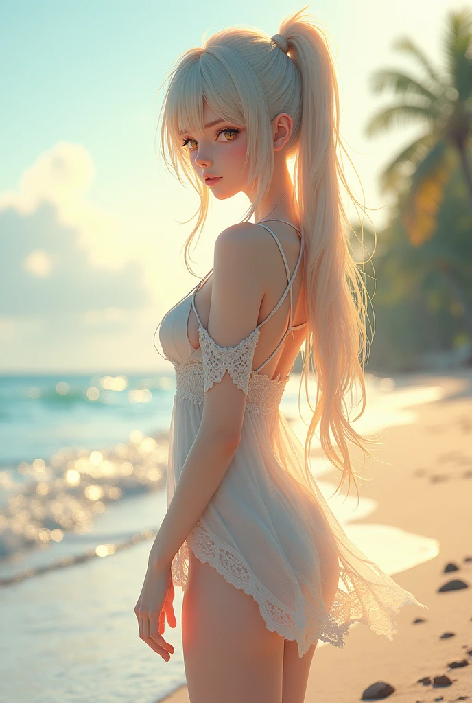As a nimu tv on the beach with her real body