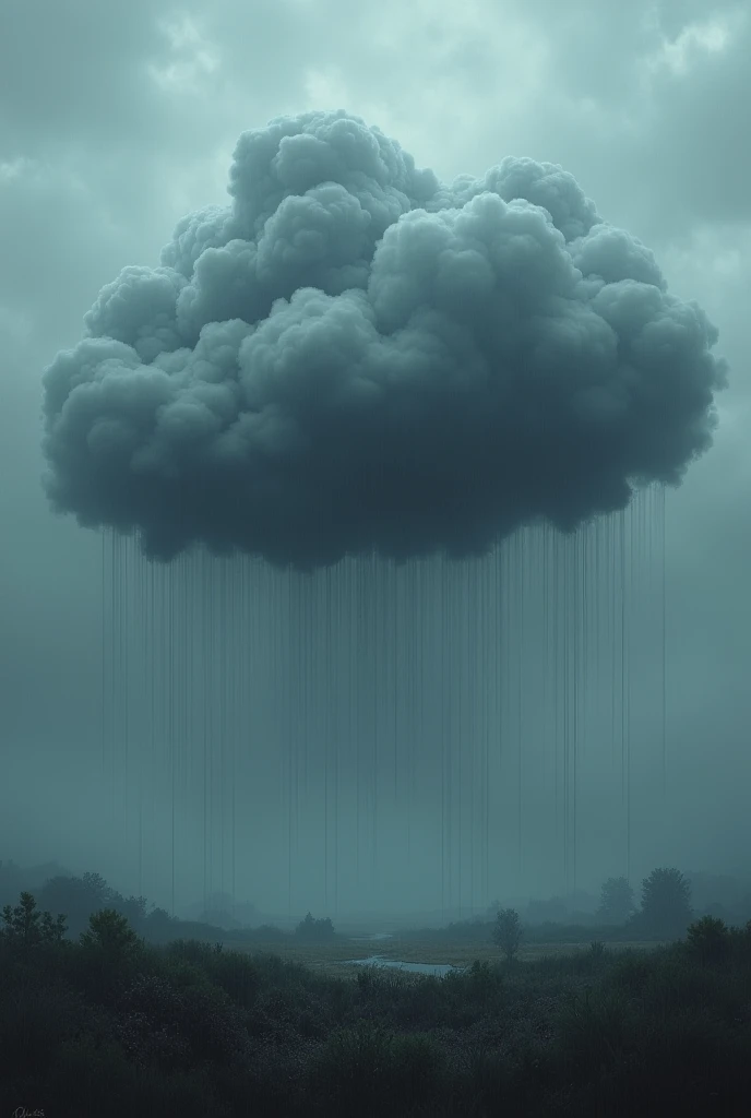 A sad face or a cloud with drops