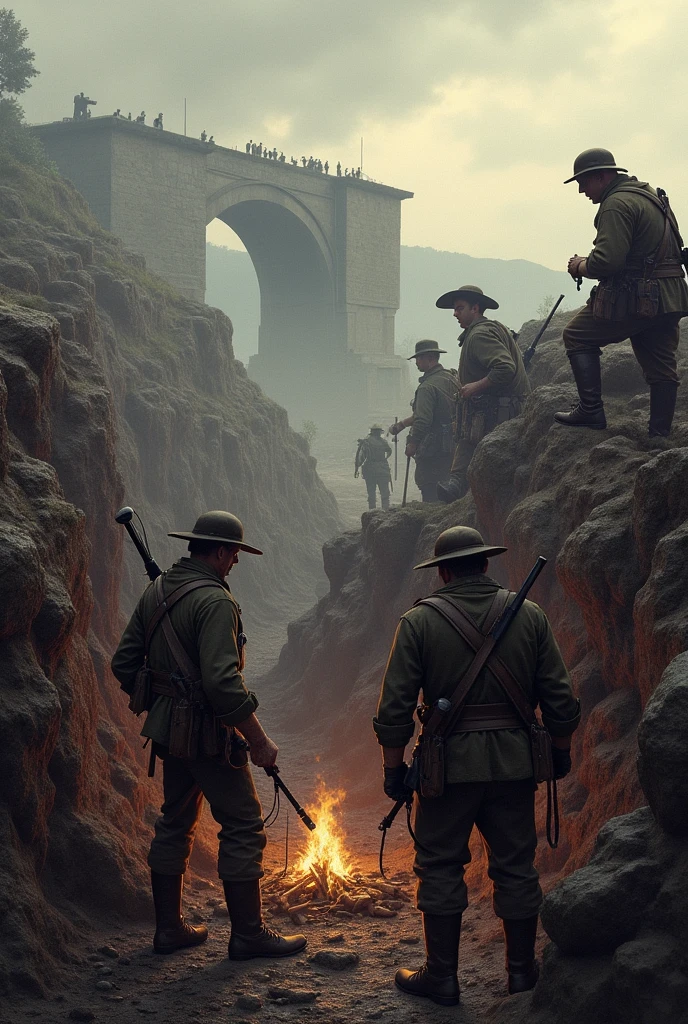 Camp in the middle of the battle of Boyacá on the Boyacá bridge 1810 trench 