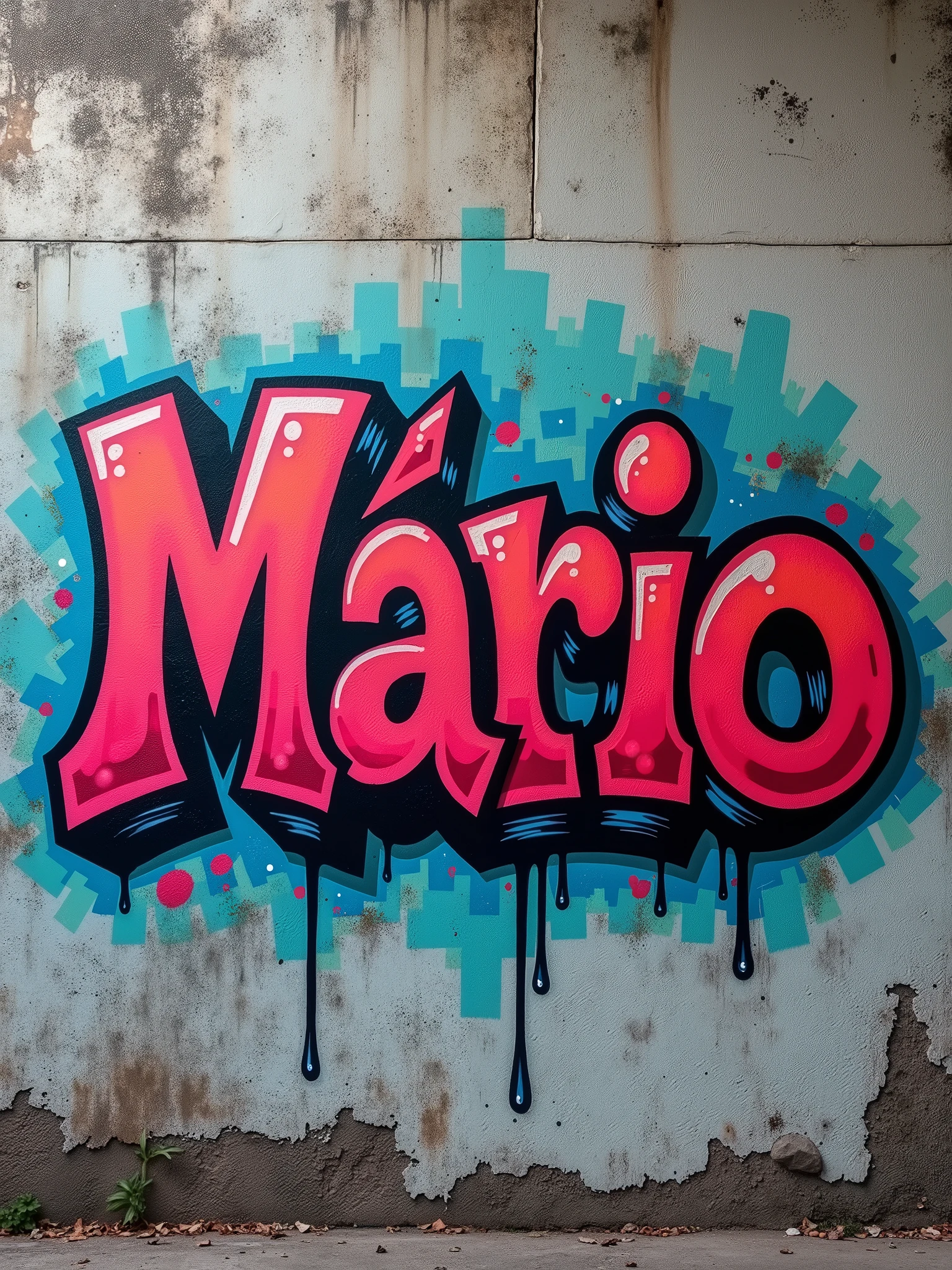 text "Mário" in a cool graffiti style on a wall