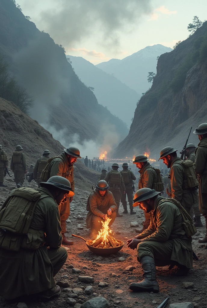 Camps in the middle of the battle of Boyacá for the Llorente flowerpot on the Boyacá bridge trench 