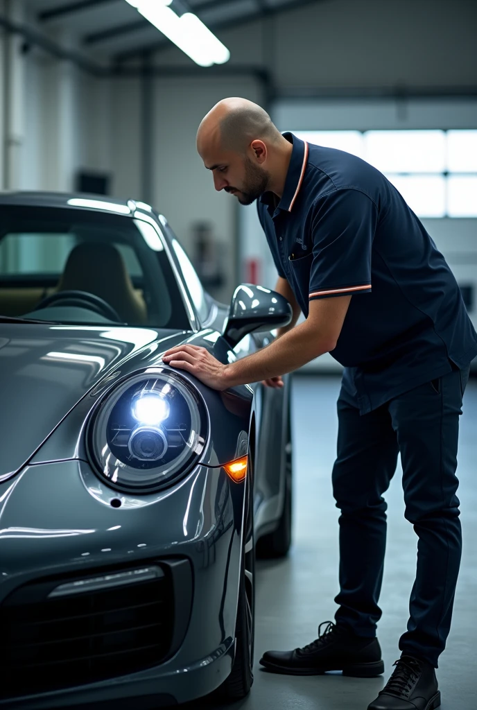 Ahmad Naufal performing an Porsche vehicle audit review session