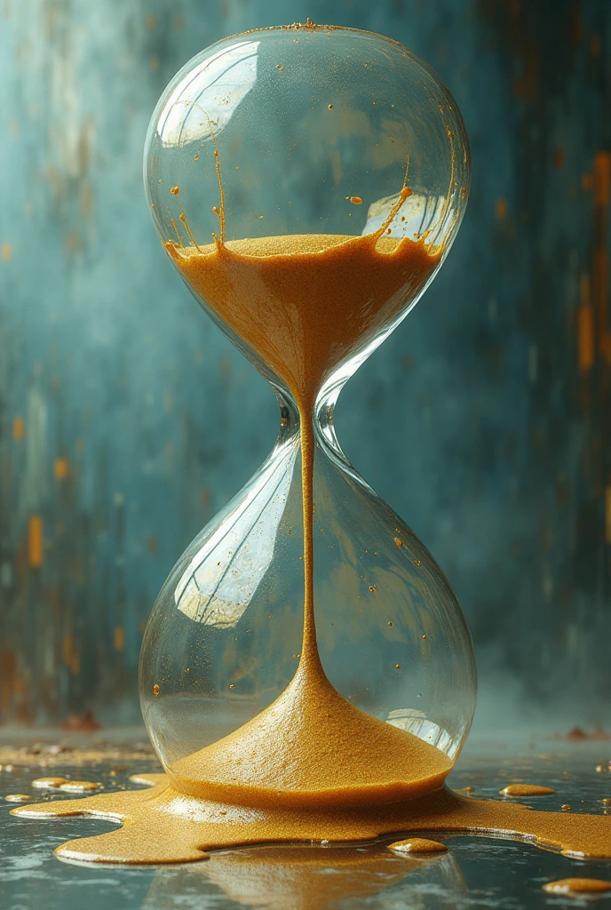 Hourglass that melts like Salvador Dali's clocks