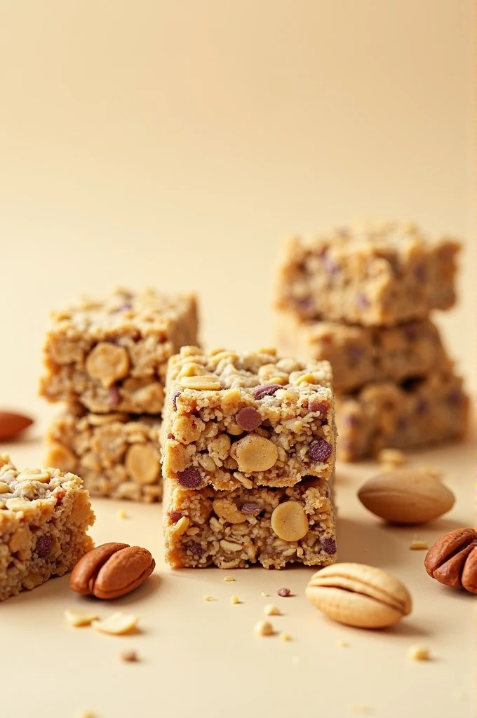 Word bars made with cereal and nuts