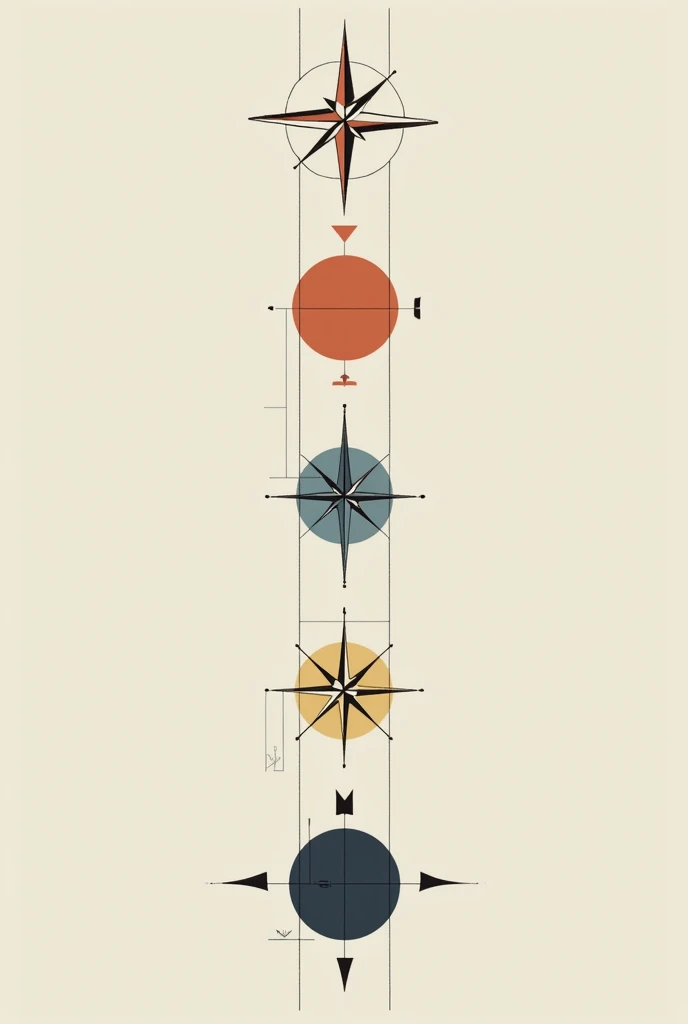 Film strip with the four cardinal points
